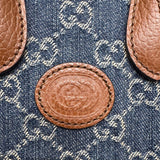 グッチ GUCCI デニム　ミニトートバッグ ネイビー GGデニム レディース ハンドバッグ
