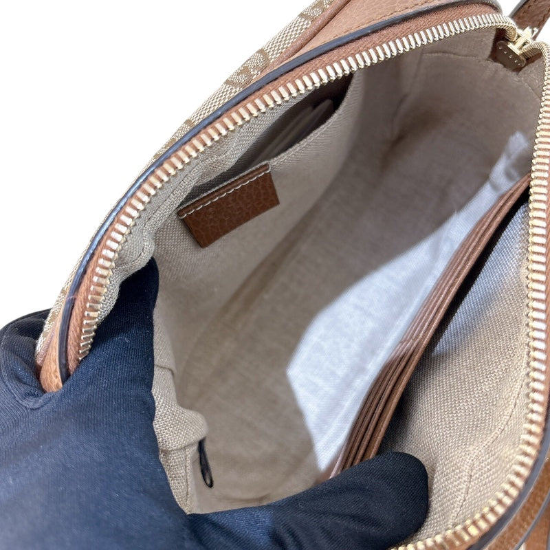 グッチ GUCCI GG キャンバスカメラバッグ 449413 ベージュ×ブラウン GGスプリーム・キャンバス/レザー レディース ショルダーバッグ
