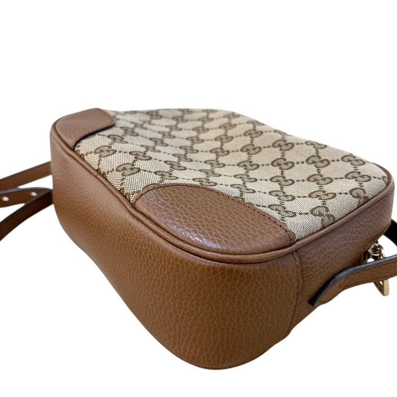 グッチ GUCCI GG キャンバスカメラバッグ 449413 ベージュ×ブラウン GGスプリーム・キャンバス/レザー レディース ショルダーバッグ