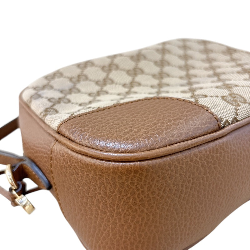グッチ GUCCI GG キャンバスカメラバッグ 449413 ベージュ×ブラウン GGスプリーム・キャンバス/レザー レディース ショルダーバッグ