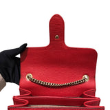 グッチ GUCCI インターロッキングG　チェーンバッグ レッド レザー レディース ショルダーバッグ
