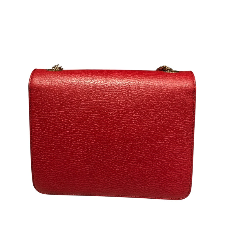 グッチ GUCCI インターロッキングG　チェーンバッグ レッド レザー レディース ショルダーバッグ