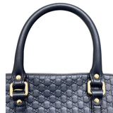 グッチ GUCCI マイクログッチシマ　スモールボストンバッグ ネイビー マイクログッチシマレザー レディース ボストンバッグ