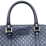 グッチ GUCCI マイクログッチシマ　スモールボストンバッグ ネイビー マイクログッチシマレザー レディース ボストンバッグ