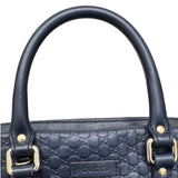 グッチ GUCCI マイクログッチシマ　スモールボストンバッグ ネイビー マイクログッチシマレザー レディース ボストンバッグ