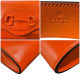 グッチ GUCCI ホースビットショルダーバッグ 724713 オレンジ レザー レディース ショルダーバッグ