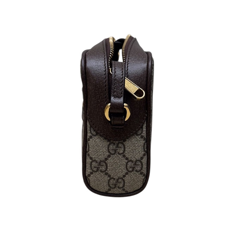 グッチ GUCCI オフィディア　ミニショルダーバッグ ベージュ×エボニー GGスプリーム キャンバス レディース ショルダーバッグ