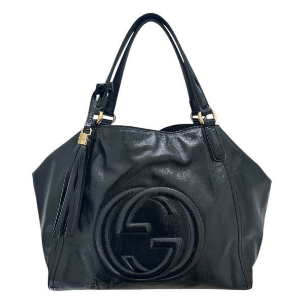 グッチ GUCCI ソーホー　インターロッキング　Gトートバッグ 282309 ブラック パテントレザー レディース ハンドバッグ