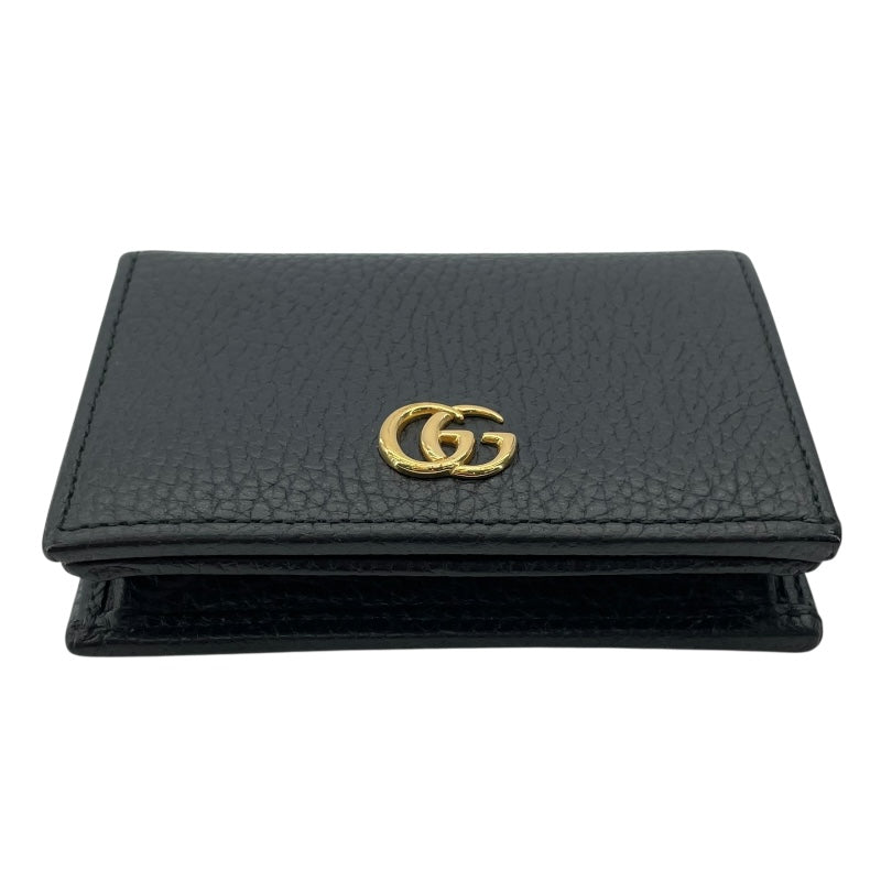 グッチ GUCCI ダブルGカードケースウォレット 456126 ブラック レザー レディース 二つ折り財布