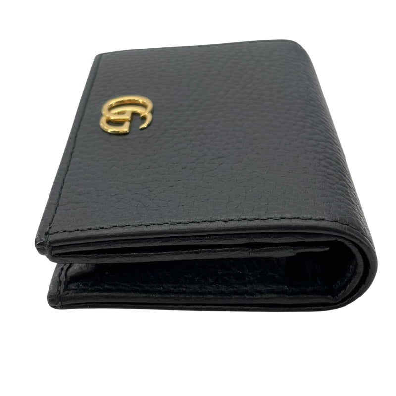 グッチ GUCCI ダブルGカードケースウォレット 456126 ブラック レザー レディース 二つ折り財布