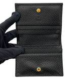 グッチ GUCCI ダブルGカードケースウォレット 456126 ブラック レザー レディース 二つ折り財布