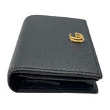 グッチ GUCCI ダブルGカードケースウォレット 456126 ブラック レザー レディース 二つ折り財布