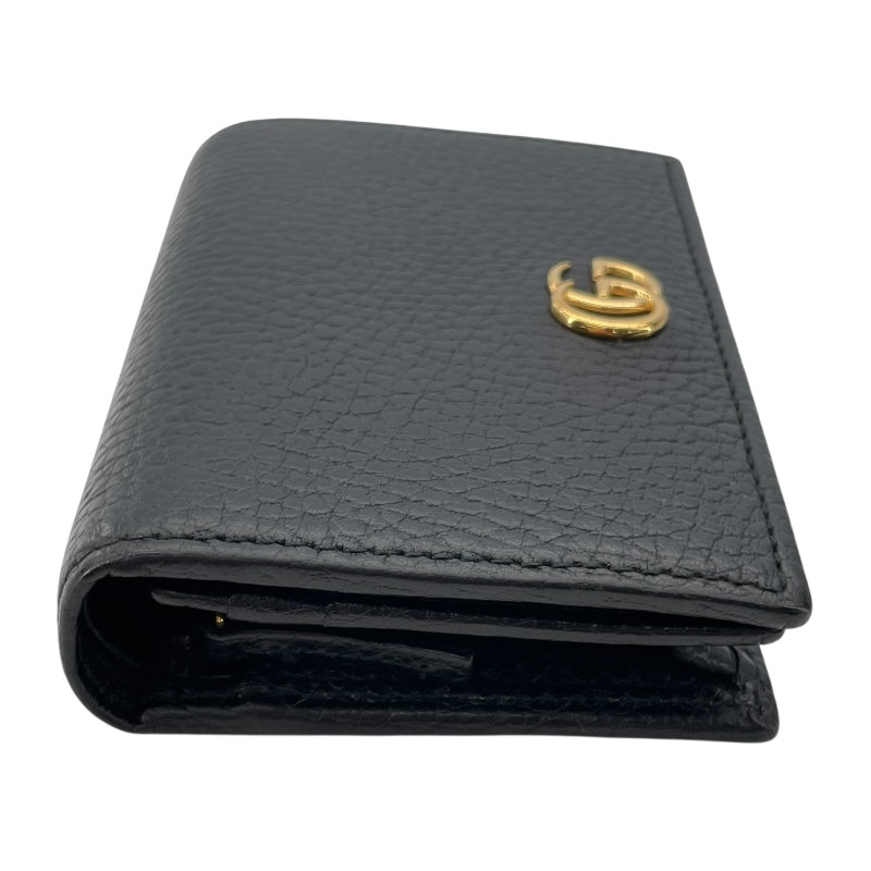 グッチ GUCCI ダブルGカードケースウォレット 456126 ブラック レザー レディース 二つ折り財布