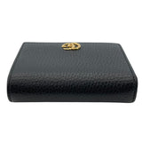 グッチ GUCCI ダブルGカードケースウォレット 456126 ブラック レザー レディース 二つ折り財布