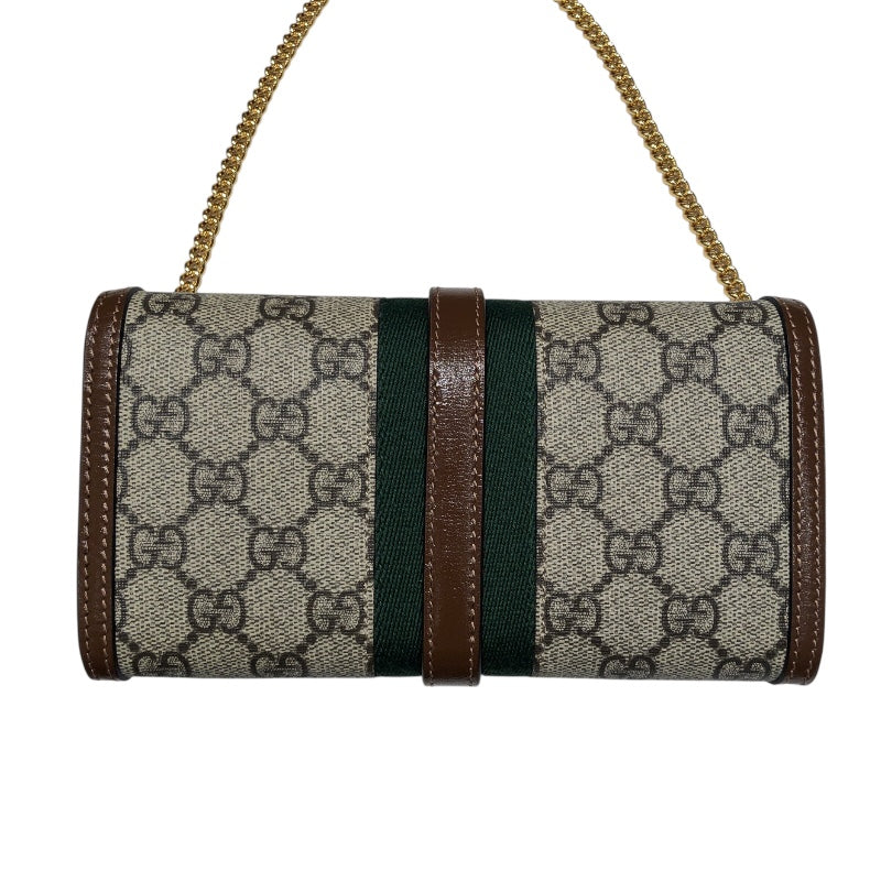 グッチ GUCCI ジャッキー1961　チェーン付きコンチネンタルウォレット 652681 ブラウン GGスプリーム レディース ウォレットチェーン