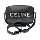 セリーヌ CELINE ミディアム メッセンジャーバッグ 194502 ブラック トリオンフキャンバス/タン ユニセックス ショルダーバッグ