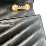 シャネル CHANEL バイアスステッチ フラップバッグ ブラック ゴールド金具 ラムスキン レディース ショルダーバッグ