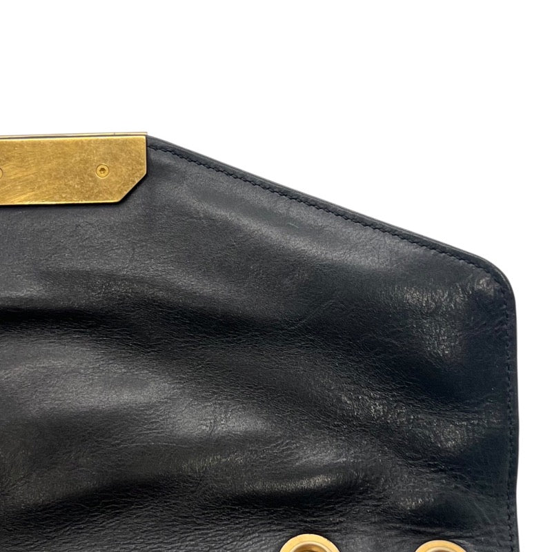 シャネル CHANEL バイアスステッチ フラップバッグ ブラック ゴールド金具 ラムスキン レディース ショルダーバッグ