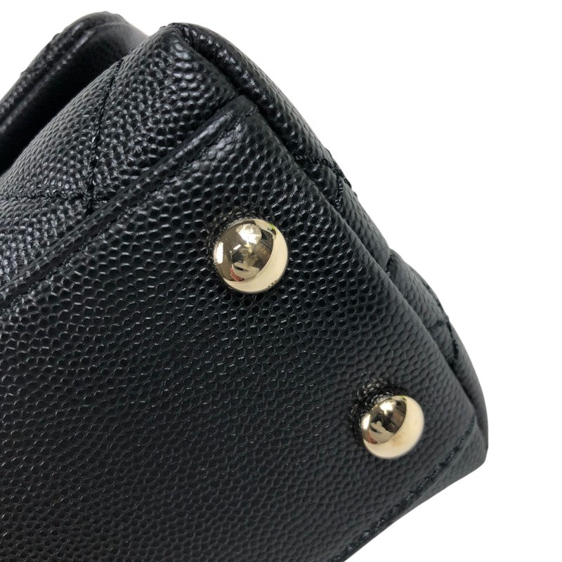 シャネル CHANEL ココハンドルXXS AS2215 ブラック　ゴールド金具 キャビアスキン レディース ショルダーバッグ