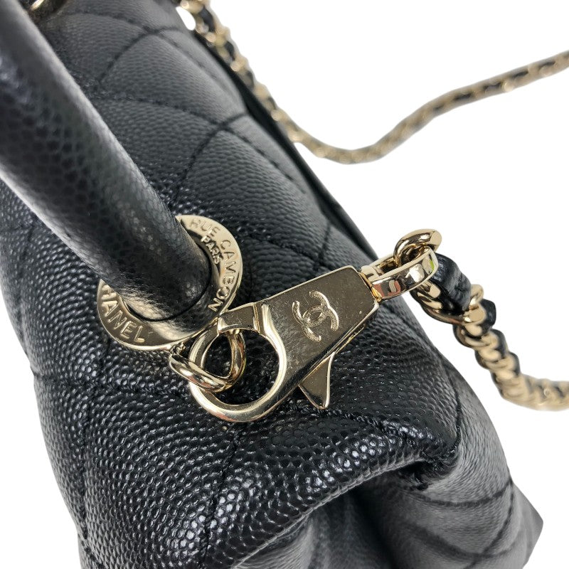 シャネル CHANEL ココハンドルXXS AS2215 ブラック　ゴールド金具 キャビアスキン レディース ショルダーバッグ