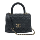 シャネル CHANEL ココハンドルXXS AS2215 ブラック　ゴールド金具 キャビアスキン レディース ショルダーバッグ