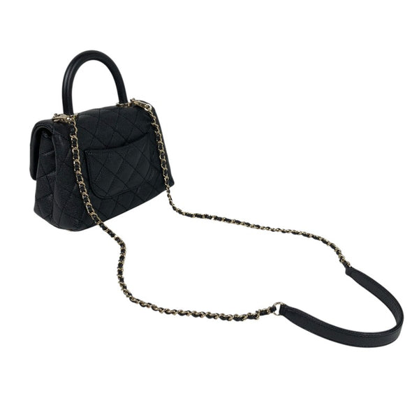 シャネル CHANEL ココハンドルXXS AS2215 ブラック　ゴールド金具 キャビアスキン レディース ショルダーバッグ