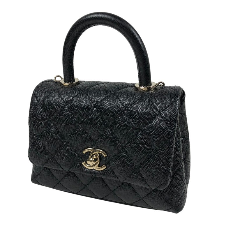 シャネル CHANEL ココハンドルXXS AS2215 ブラック　ゴールド金具 キャビアスキン レディース ショルダーバッグ