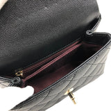 シャネル CHANEL ココハンドルXXS AS2215 ブラック　ゴールド金具 キャビアスキン レディース ショルダーバッグ