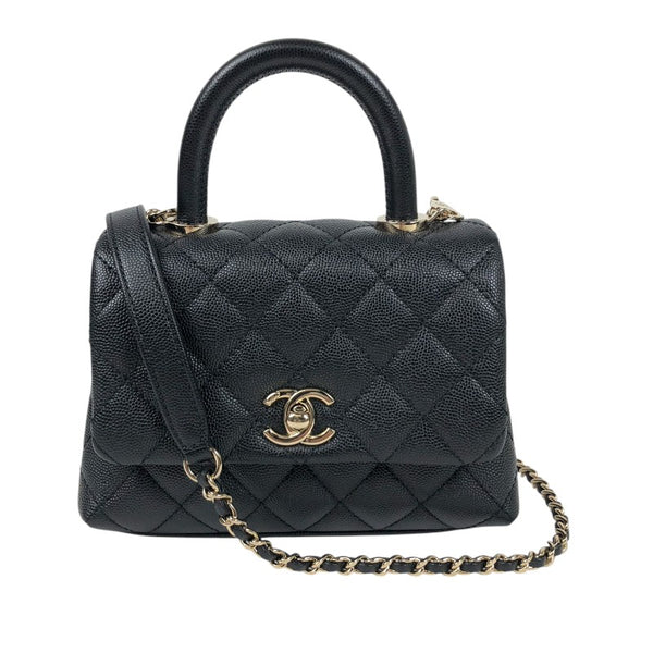 シャネル CHANEL ココハンドルXXS AS2215 ブラック　ゴールド金具 キャビアスキン レディース ショルダーバッグ
