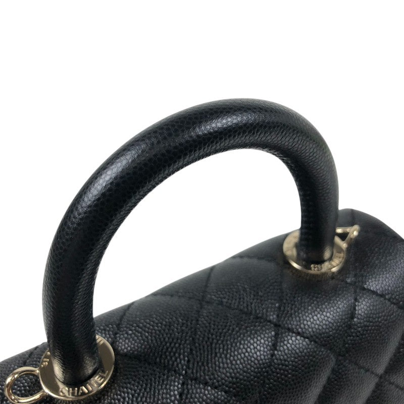 シャネル CHANEL ココハンドルXXS AS2215 ブラック　ゴールド金具 キャビアスキン レディース ショルダーバッグ