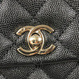 シャネル CHANEL ココハンドルXXS AS2215 ブラック　ゴールド金具 キャビアスキン レディース ショルダーバッグ
