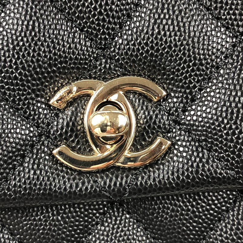 シャネル CHANEL ココハンドルXXS AS2215 ブラック　ゴールド金具 キャビアスキン レディース ショルダーバッグ
