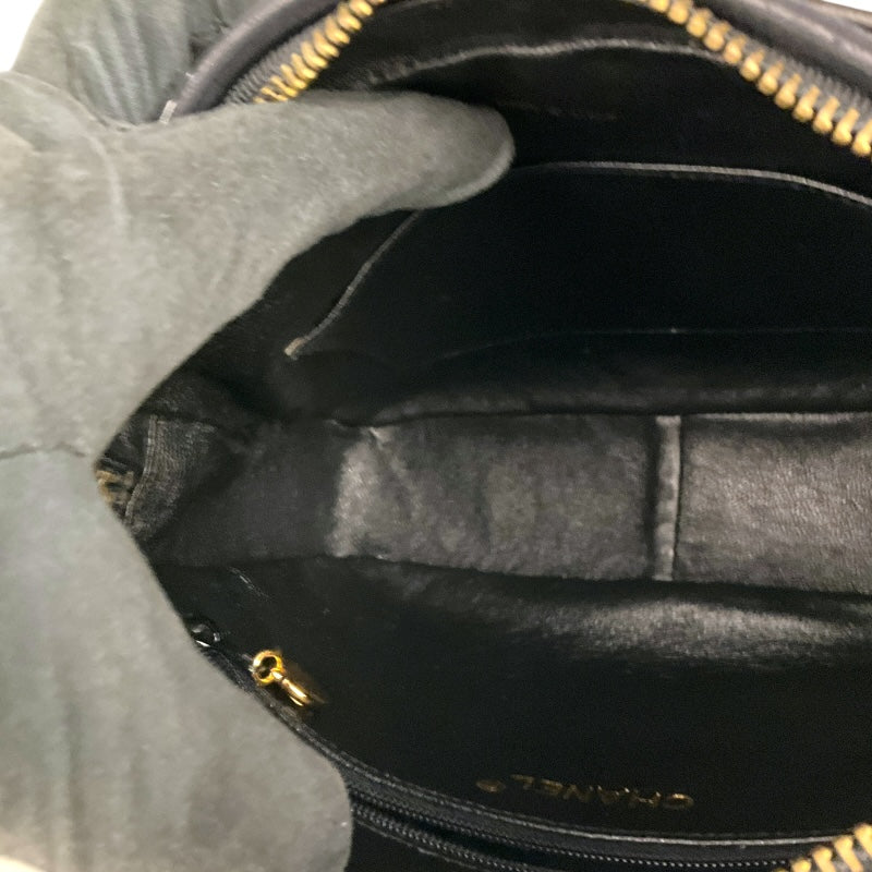 シャネル CHANEL ココマーク　フリンジショルダーバッグ ブラック ラムスキン レディース ショルダーバッグ