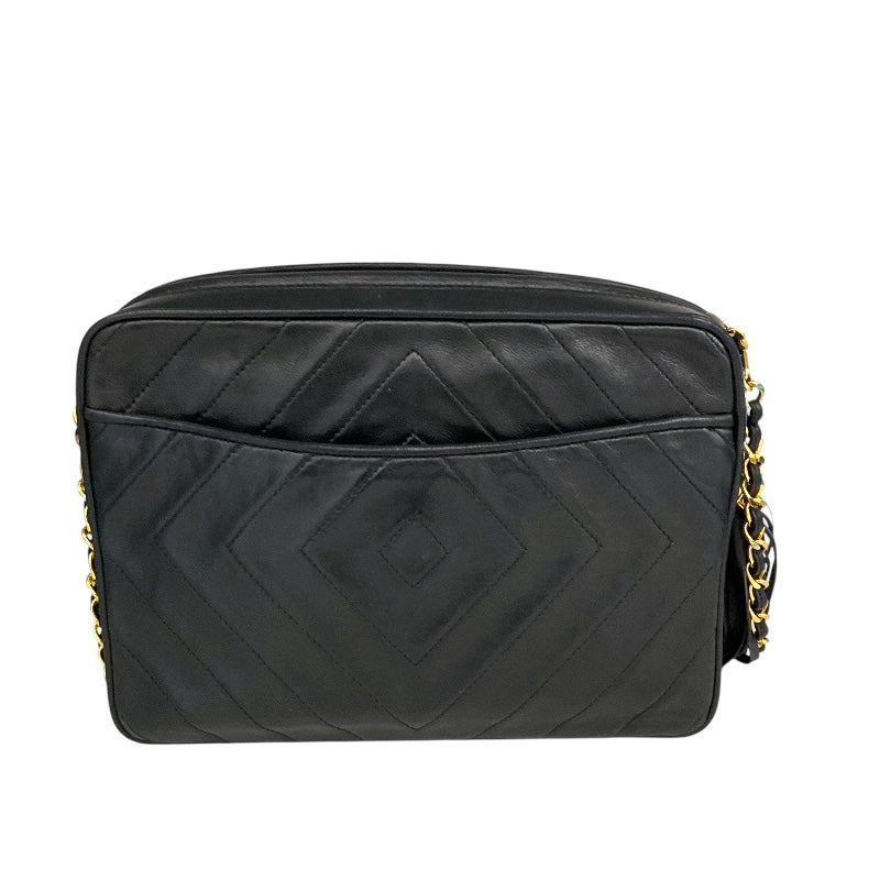 シャネル CHANEL ココマーク　フリンジショルダーバッグ ブラック ラムスキン レディース ショルダーバッグ