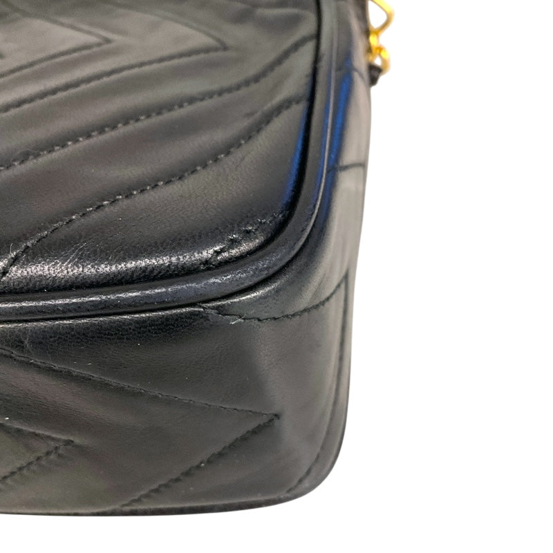 シャネル CHANEL ココマーク　フリンジショルダーバッグ ブラック ラムスキン レディース ショルダーバッグ