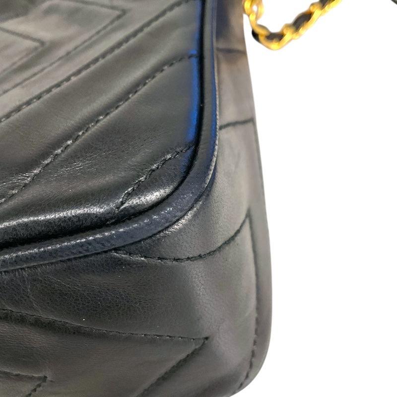 シャネル CHANEL ココマーク　フリンジショルダーバッグ ブラック ラムスキン レディース ショルダーバッグ