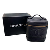 シャネル CHANEL ココマーク バニティバッグ A01998 ブラック キャビア レディース ポーチ