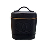 シャネル CHANEL ココマーク バニティバッグ A01998 ブラック キャビア レディース ポーチ