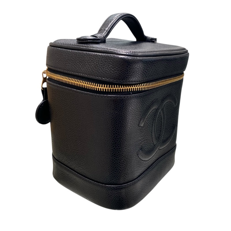 シャネル CHANEL ココマーク バニティバッグ A01998 ブラック キャビア レディース ポーチ