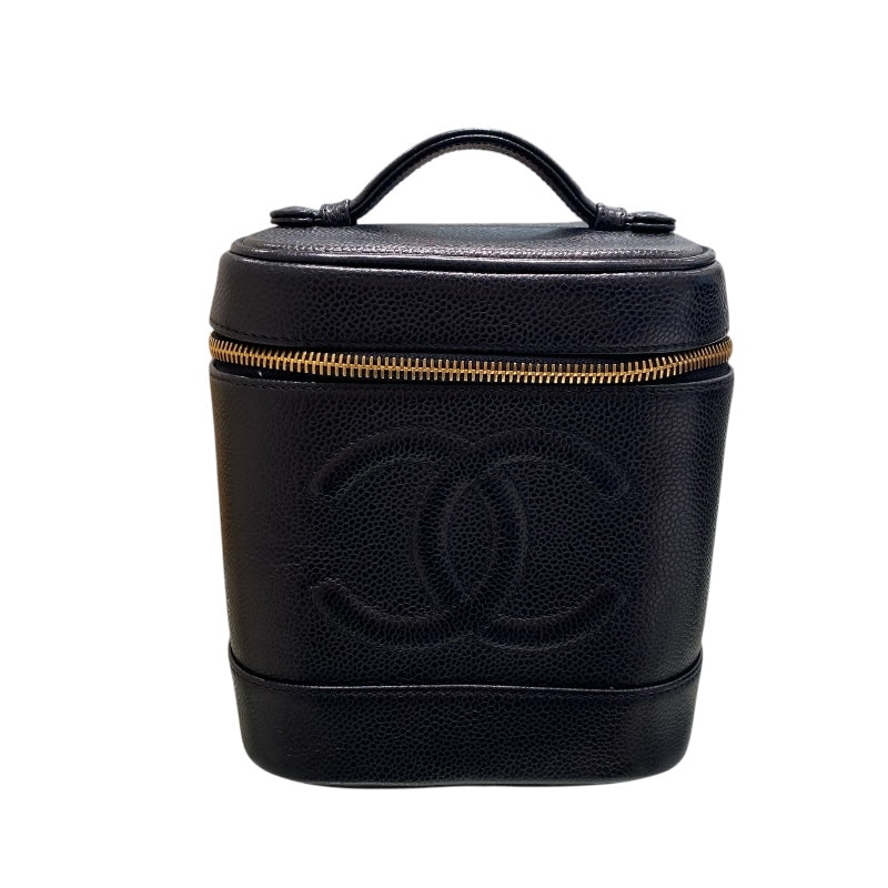 シャネル CHANEL ココマーク バニティバッグ A01998 ブラック キャビア レディース ポーチ