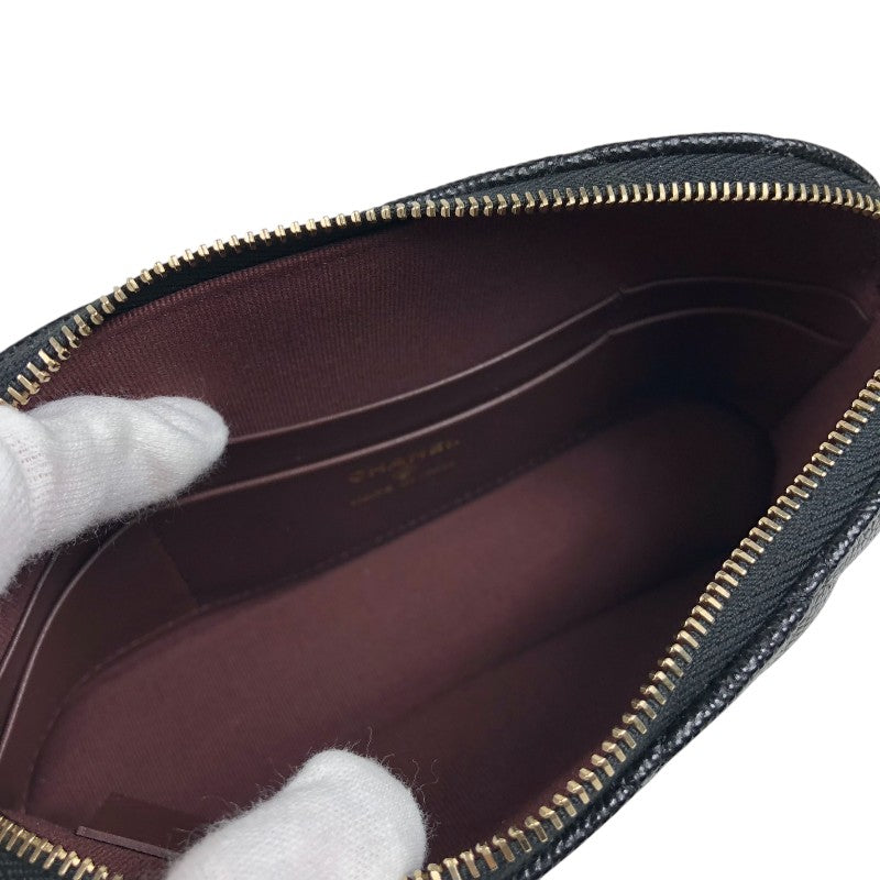 シャネル CHANEL マトラッセ チェーンクラッチ AP4016 ブラック ゴールド金具 キャビアスキン レディース ショルダーバッグ