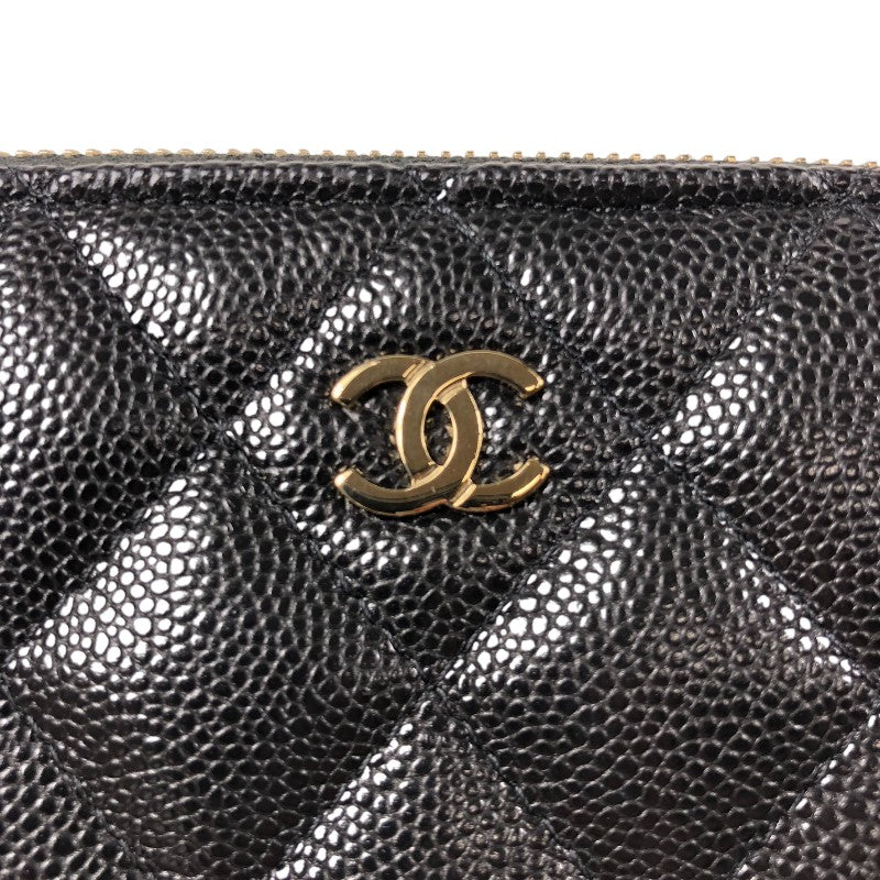 シャネル CHANEL マトラッセ チェーンクラッチ AP4016 ブラック ゴールド金具 キャビアスキン レディース ショルダーバッグ