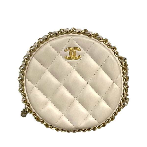 シャネル CHANEL マトラッセ　ラウンドパース AP0739 ベージュ ラムスキン レディース ショルダーバッグ
