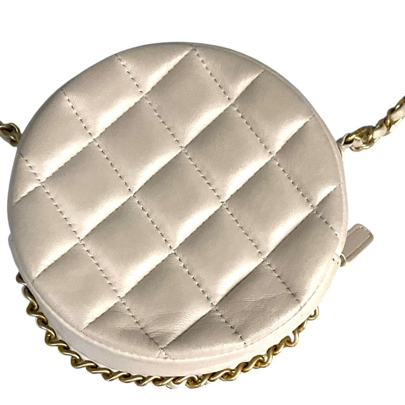 シャネル CHANEL マトラッセ　ラウンドパース AP0739 ベージュ ラムスキン レディース ショルダーバッグ