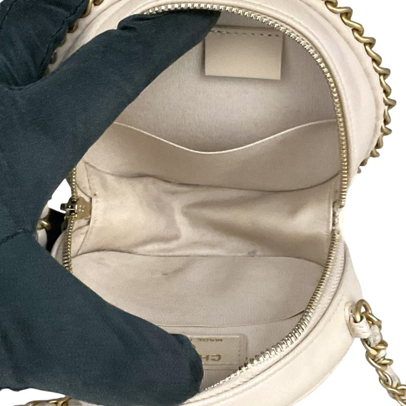 シャネル CHANEL マトラッセ　ラウンドパース AP0739 ベージュ ラムスキン レディース ショルダーバッグ