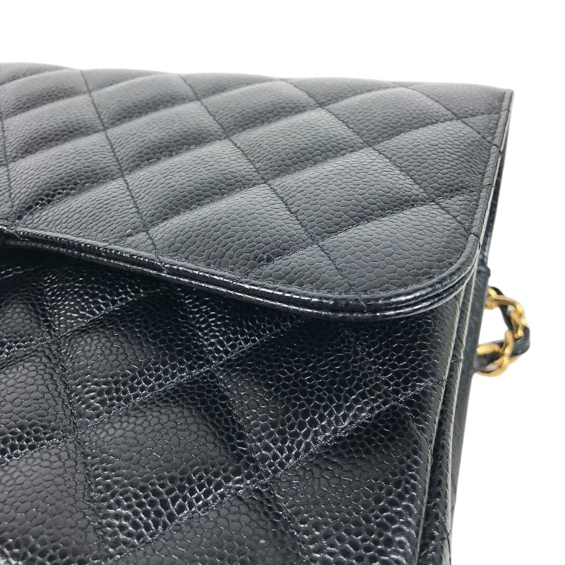 シャネル CHANEL デカマトラッセ30 A58600 ブラック ゴールド金具 キャビアスキン レディース ショルダーバッグ