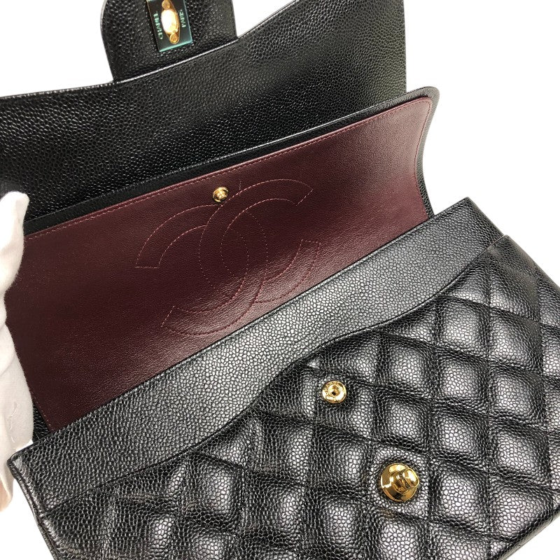シャネル CHANEL デカマトラッセ30 A58600 ブラック ゴールド金具 キャビアスキン レディース ショルダーバッグ