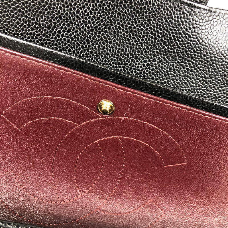 シャネル CHANEL デカマトラッセ30 A58600 ブラック ゴールド金具 キャビアスキン レディース ショルダーバッグ
