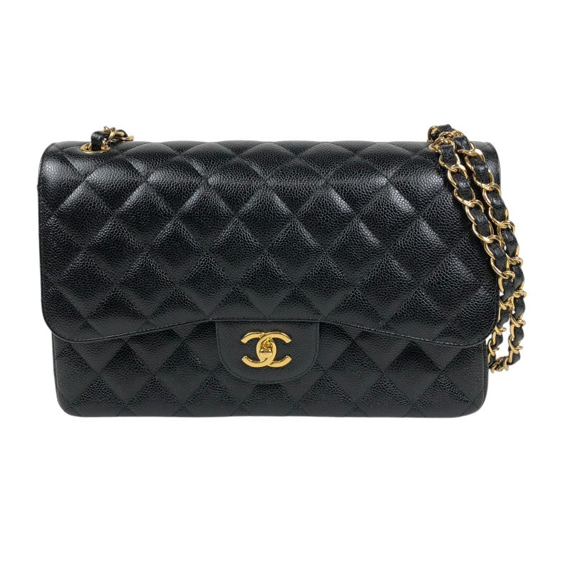 シャネル CHANEL デカマトラッセ30 A58600 ブラック ゴールド金具 キャビアスキン レディース ショルダーバッグ