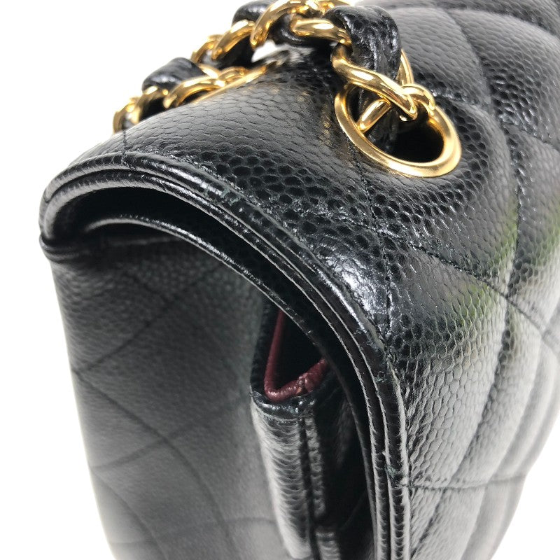 シャネル CHANEL デカマトラッセ30 A58600 ブラック ゴールド金具 キャビアスキン レディース ショルダーバッグ